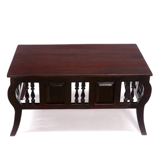 Heritage Black Touch Carved Wooden Coffee Table