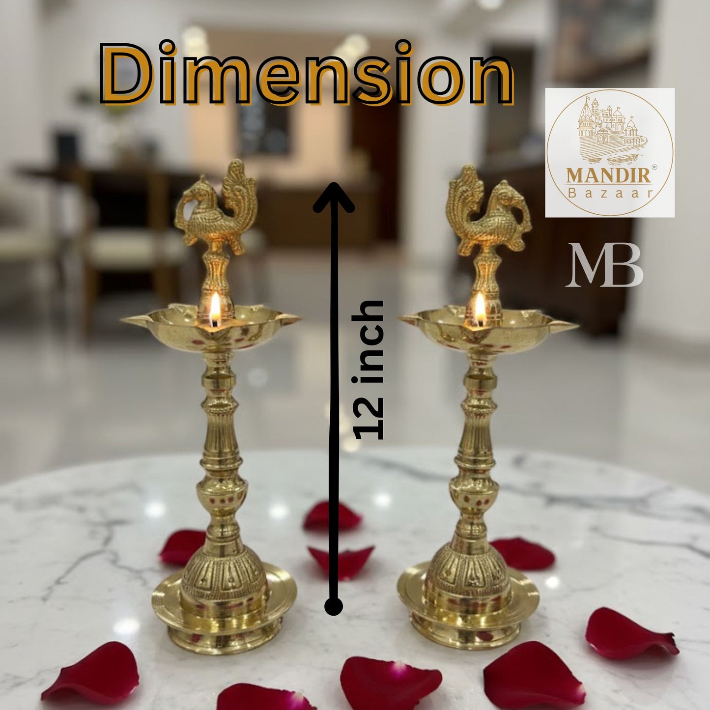 Traditional peacock brass diya for aarti and festivals