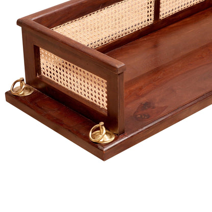 Classic cane wooden jhula for outdoor relaxation