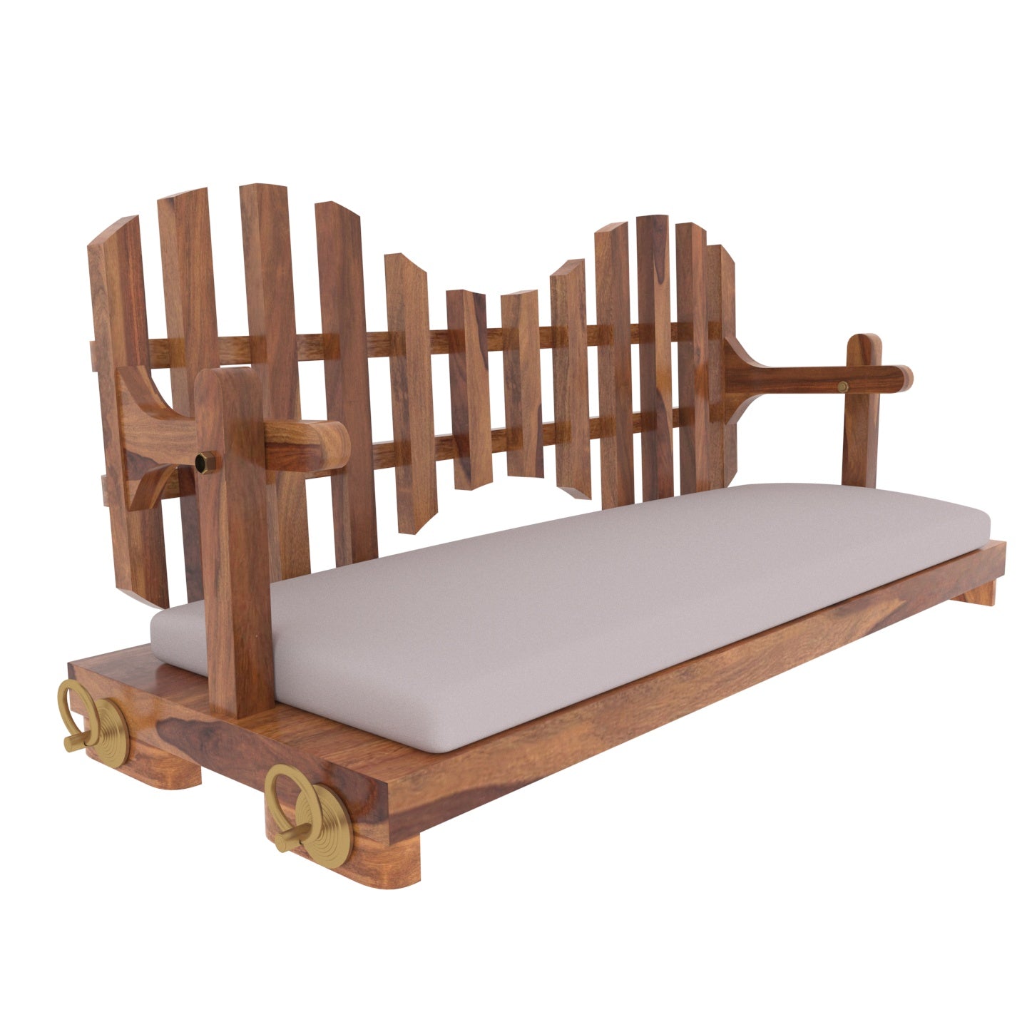 Sheesham or Acacia wood cross back handmade swing