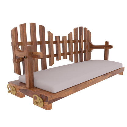 Sheesham or Acacia wood cross back handmade swing