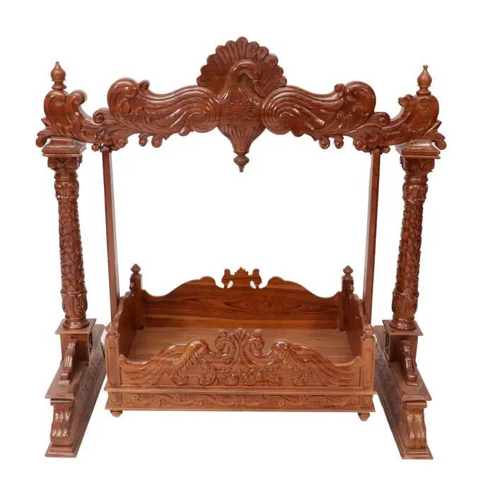 Classic handmade wooden baby cradle for nursery