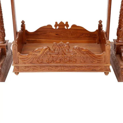 Handcrafted wooden cradle for classic nursery furniture