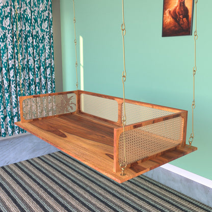 Classic modern montage handmade wooden swing