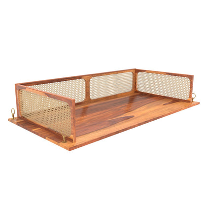 Sheesham or Acacia wood swing with authentic cane