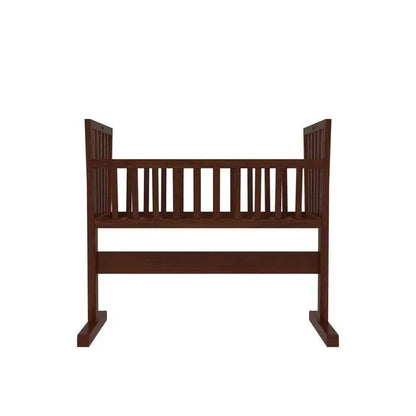Compact handmade wooden baby cradle for nursery