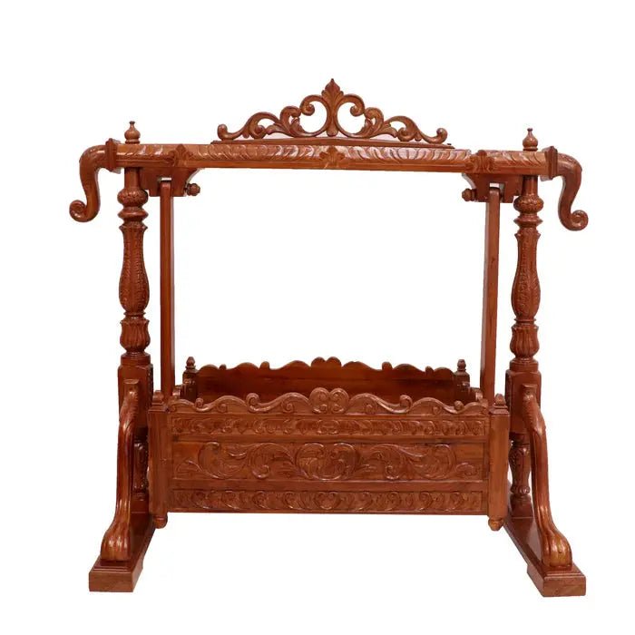 Elegant handmade wooden baby cradle for nursery