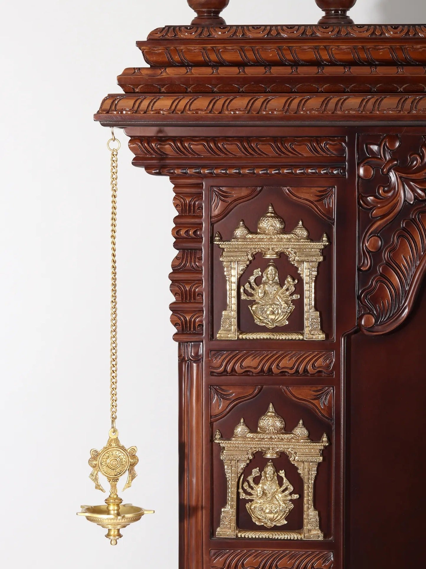 Large wood and marble Ashta Lakshmi temple for home