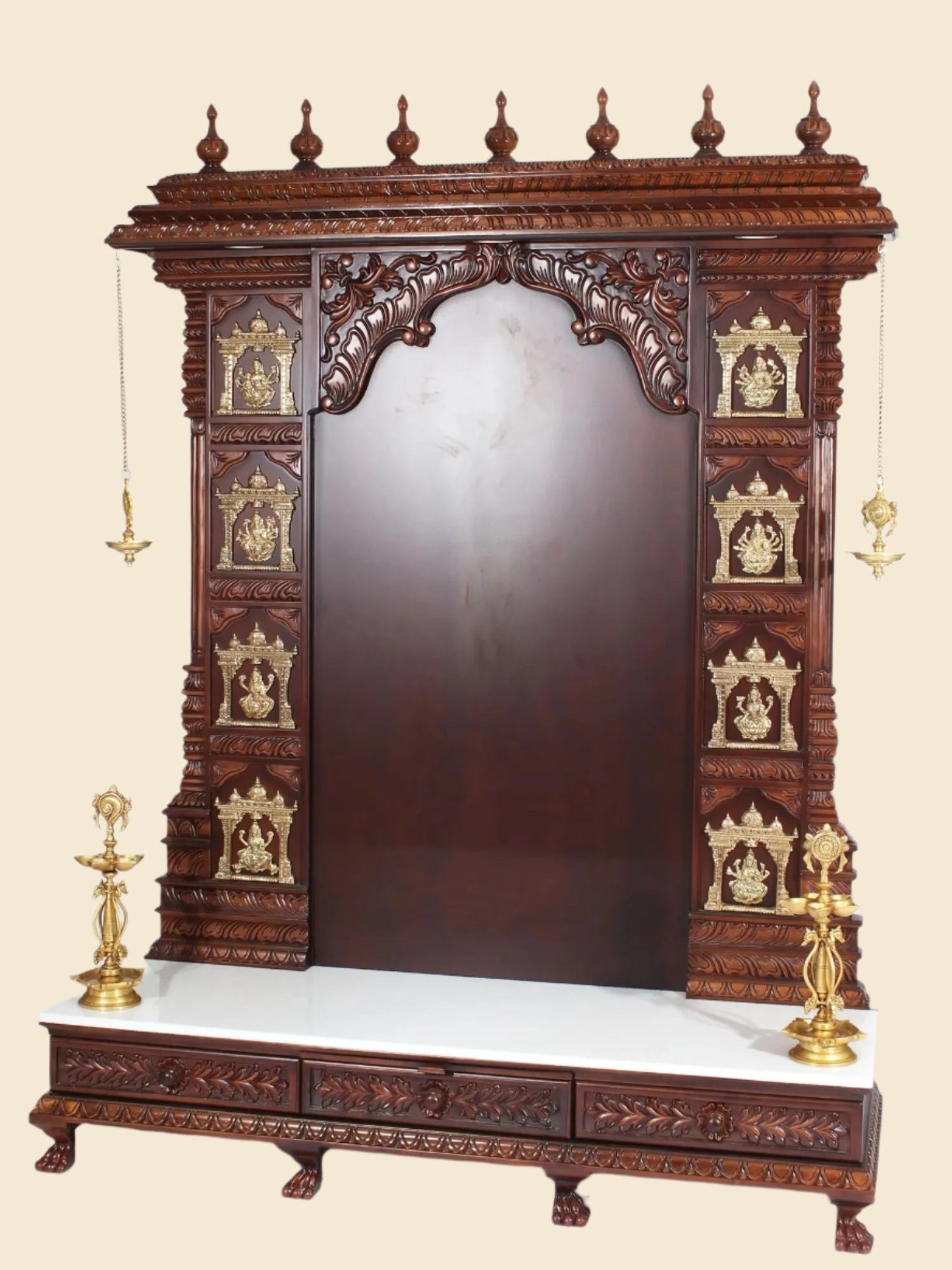 Luxury Ashta Lakshmi pooja mandir with traditional Indian design