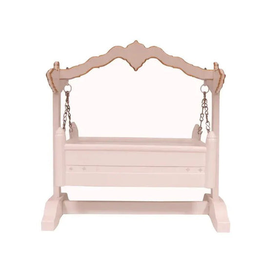 Extra tall handmade wooden baby cradle for nursery