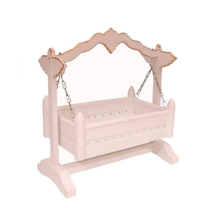 Statement wooden cradle for spacious nursery interior