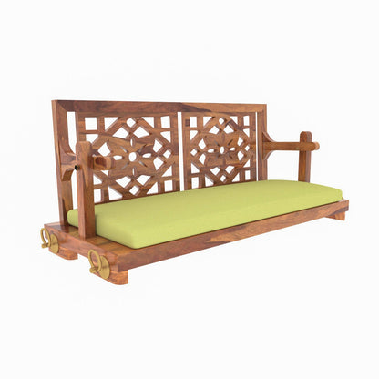  Velvet cushion flower carved wooden jhula