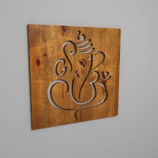 Classic Lord Ganesha Handmade Wooden Wall Decor for Home