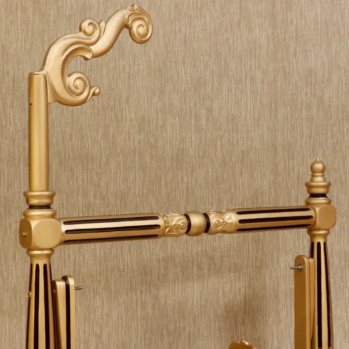 Golden Finshed Dawn Teak Wooden Handmade Cradle Mandir Bazaar