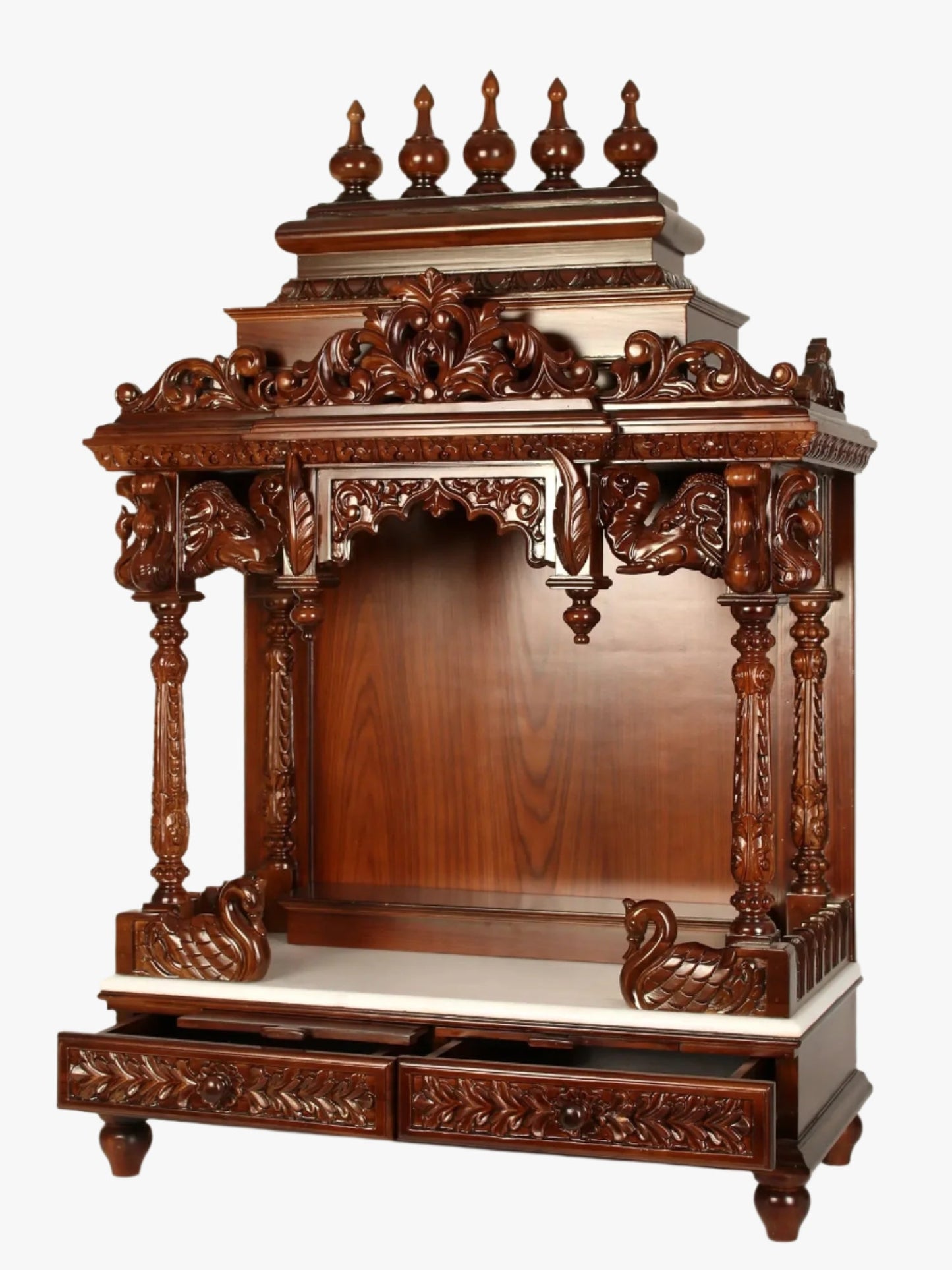Traditional hand carved teak wood temple for home