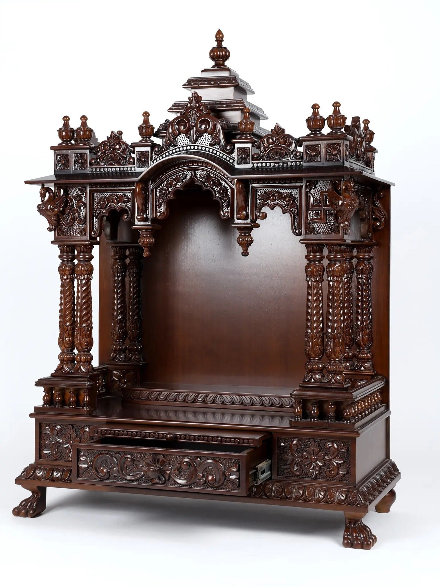 Handcrafted luxury wooden pooja temple for home