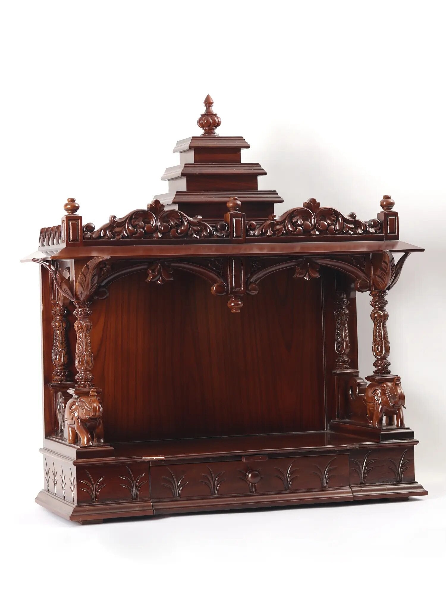 Handcrafted Indian wooden pooja mandir for home