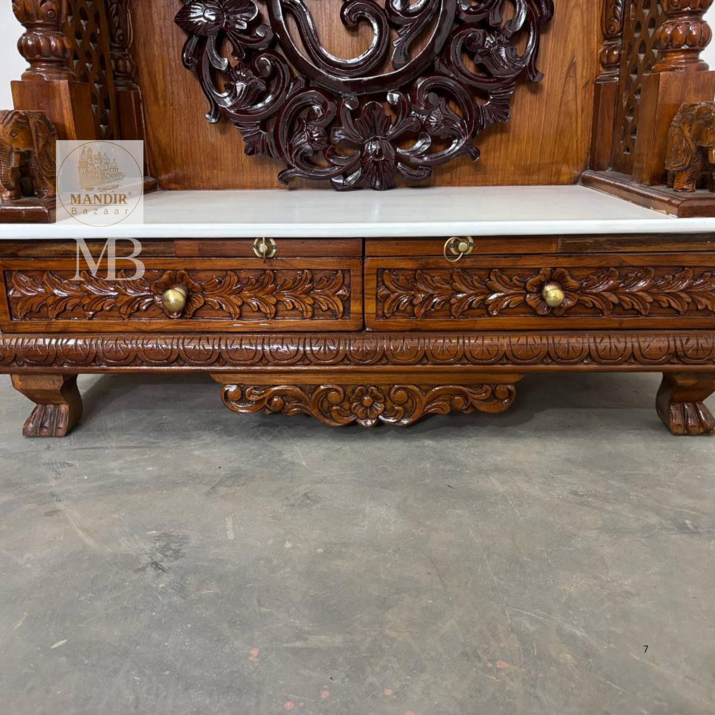 Traditional Indian wooden pooja temple for home prayer room