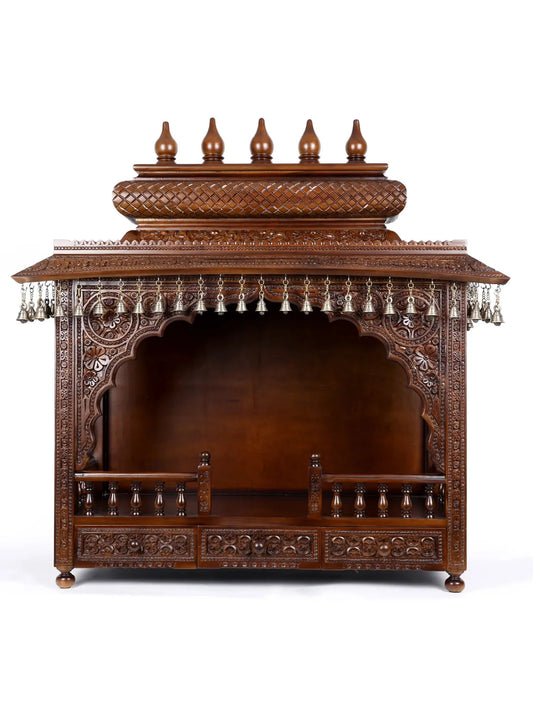 Handcrafted wooden pooja mandir for home