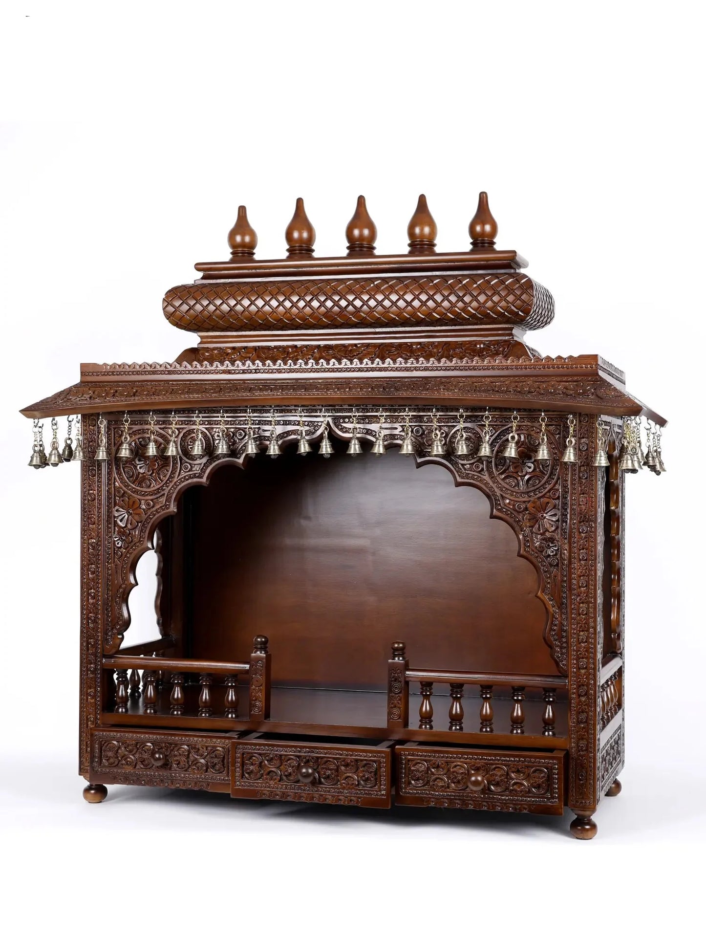 Handmade wooden Hindu temple for home