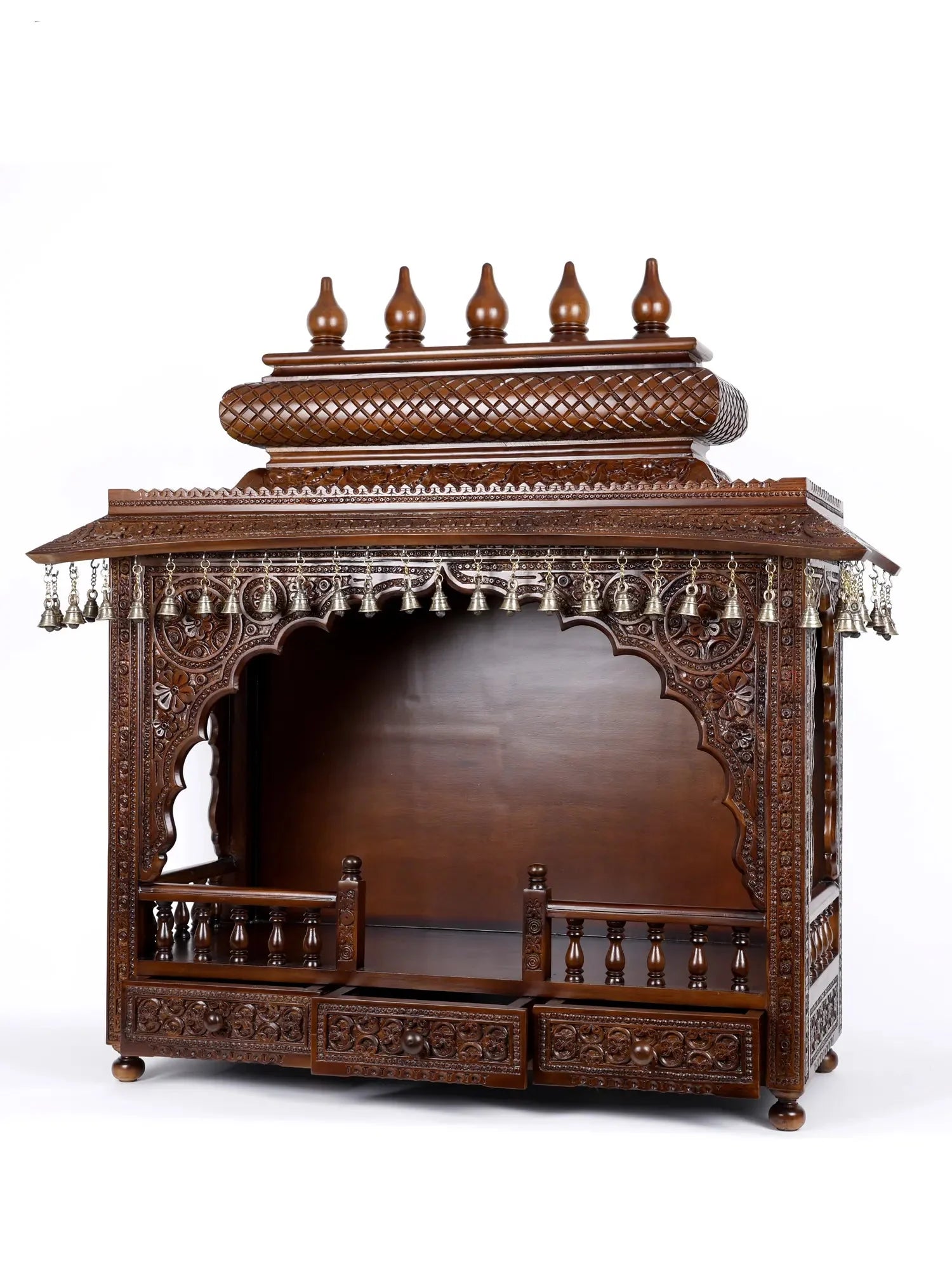 Handmade wooden Hindu temple for home