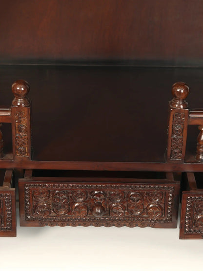 Large Hand Carved Wooden Temple for Home | Designer Pooja Mandir