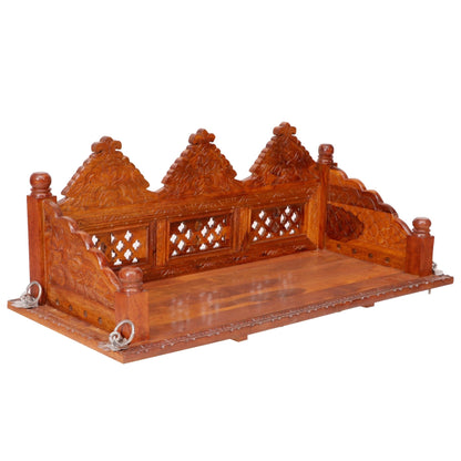 Traditional Indian wooden hanging chair for home décor
