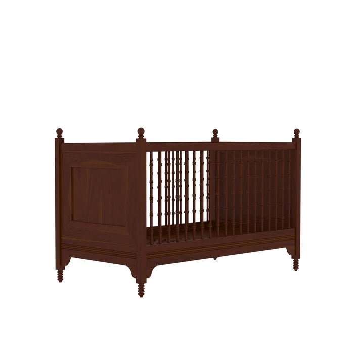 Handmade stripped vintage baby cradle with rustic wooden finish