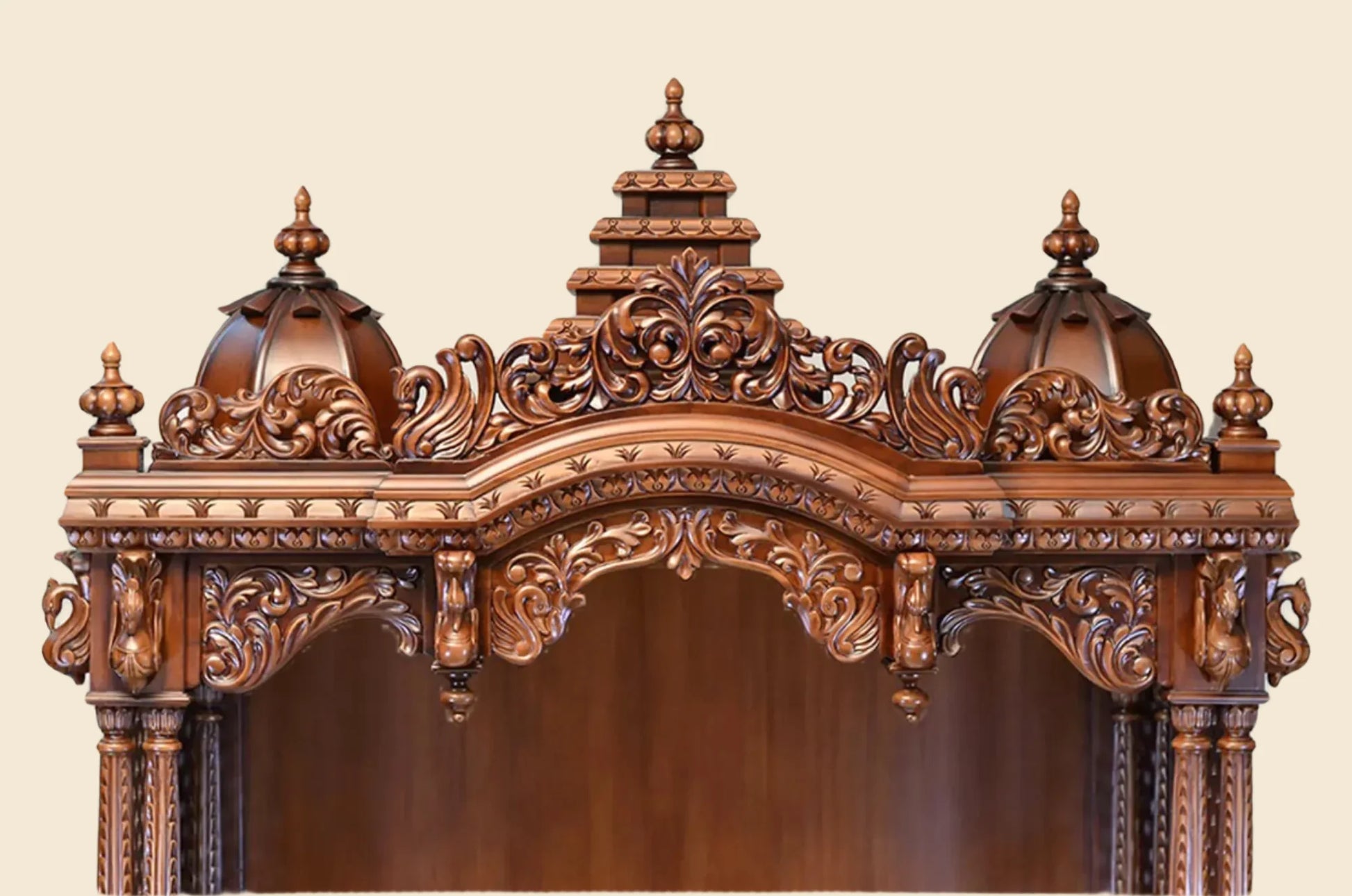 Traditional wooden pooja temple for home