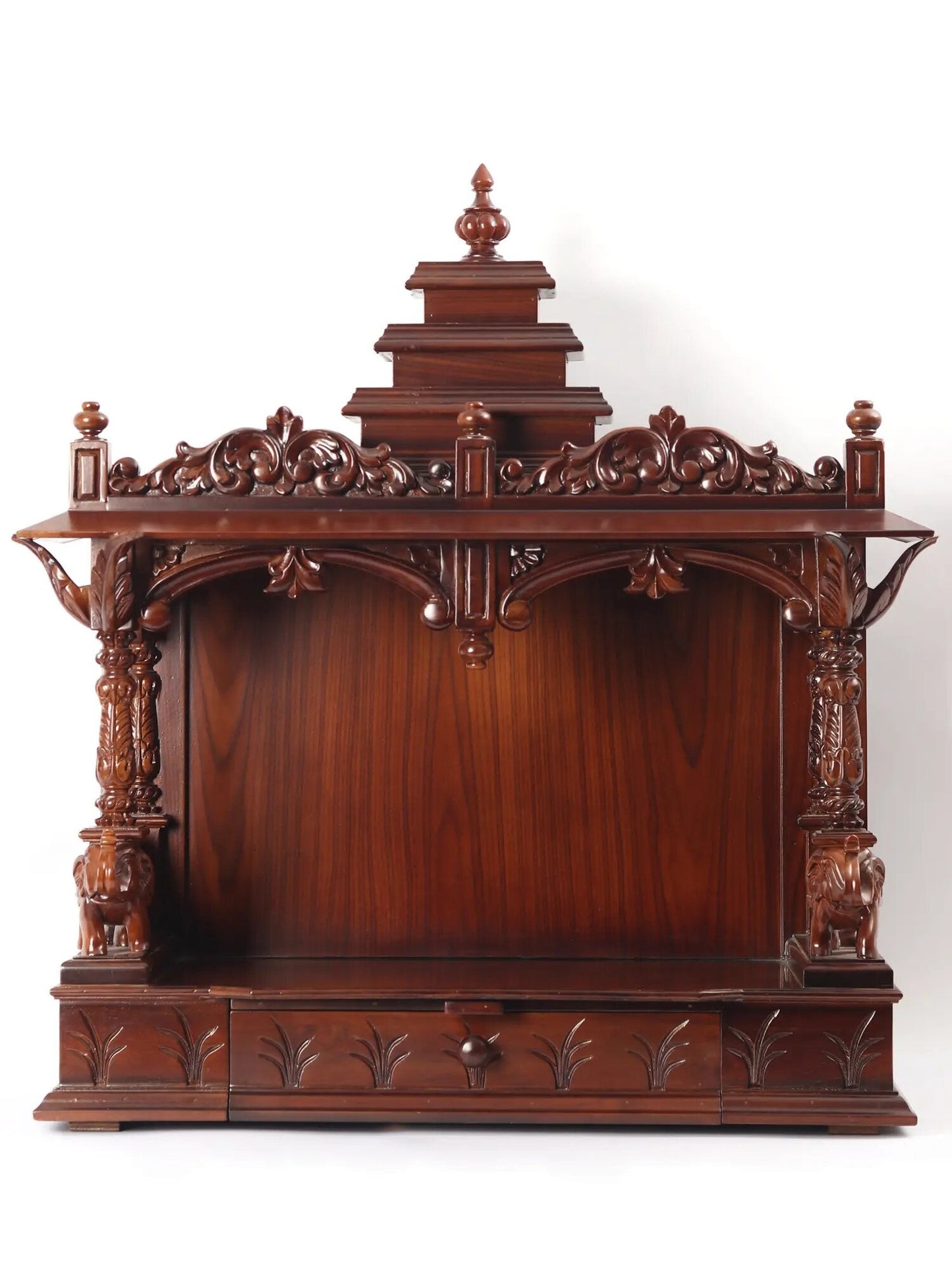 Handmade wooden temple for home with traditional Indian designer pooja mandir
