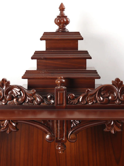 Designer wooden temple with spacious prayer altar