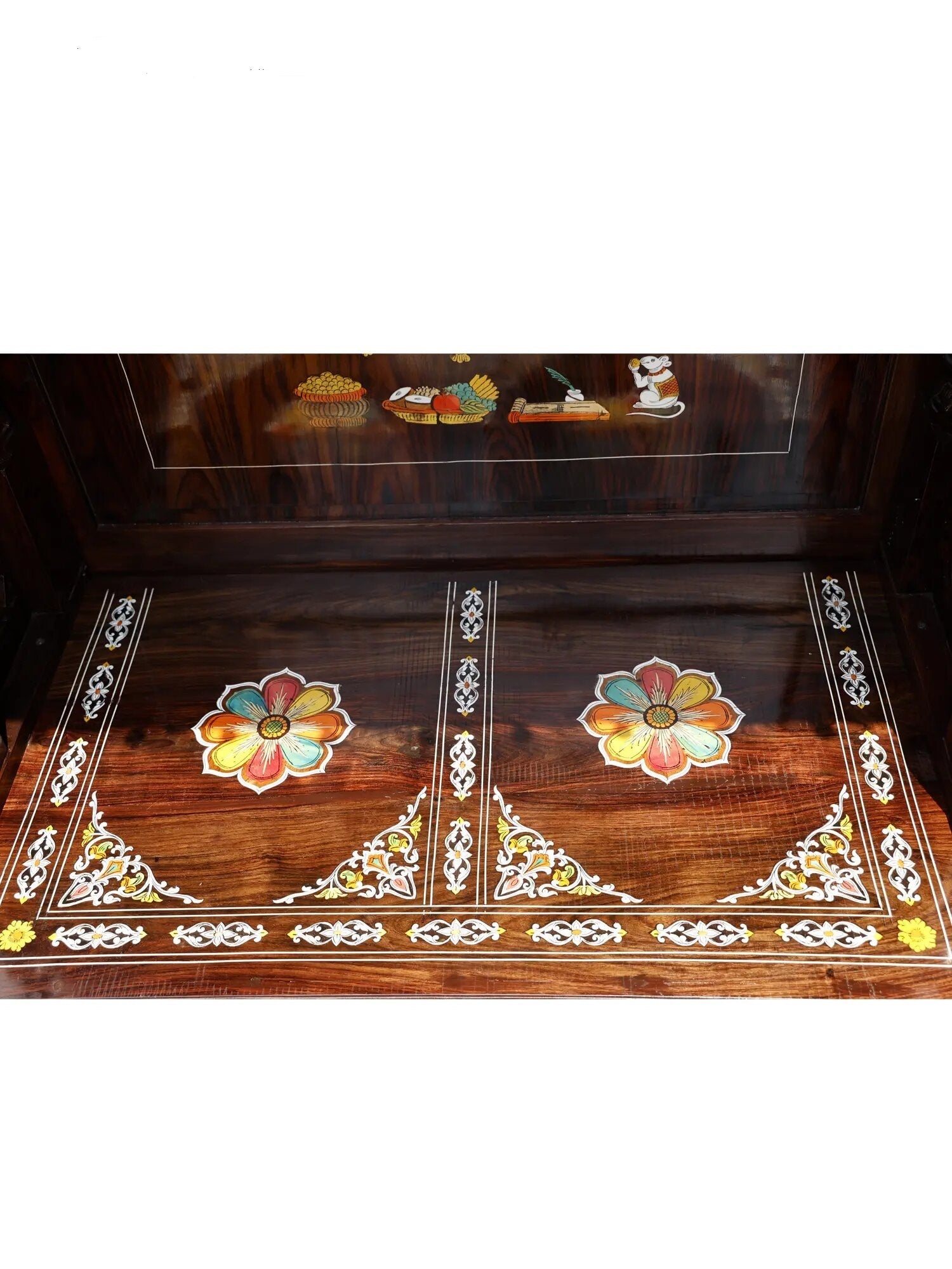 Large handcrafted wooden Hindu temple for home prayer room