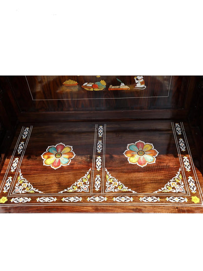 Large handcrafted wooden Hindu temple for home prayer room