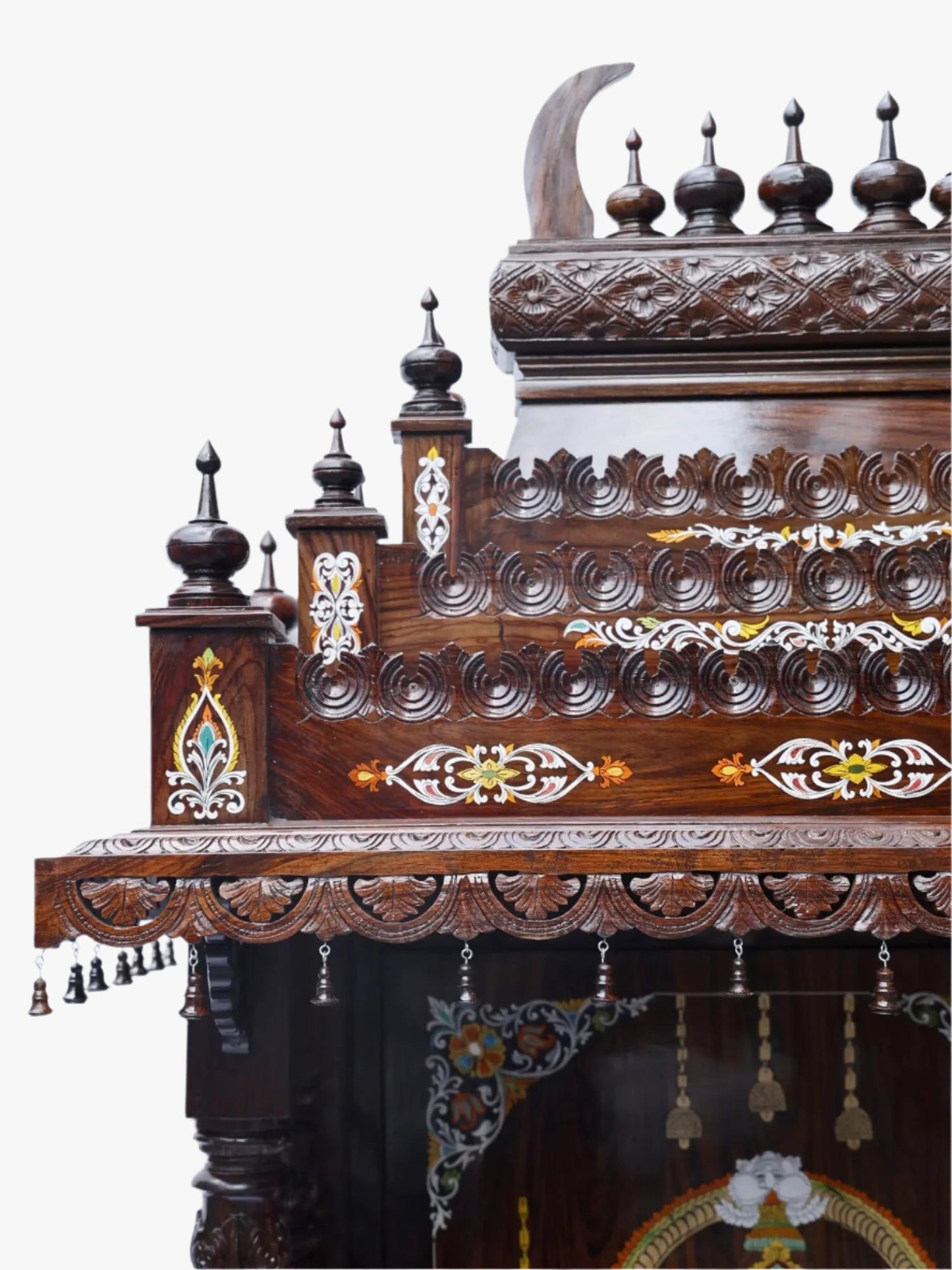 Grand floor standing wooden pooja mandir for home