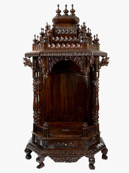 Huge wooden temple for home with grand designer traditional Indian pooja mandir