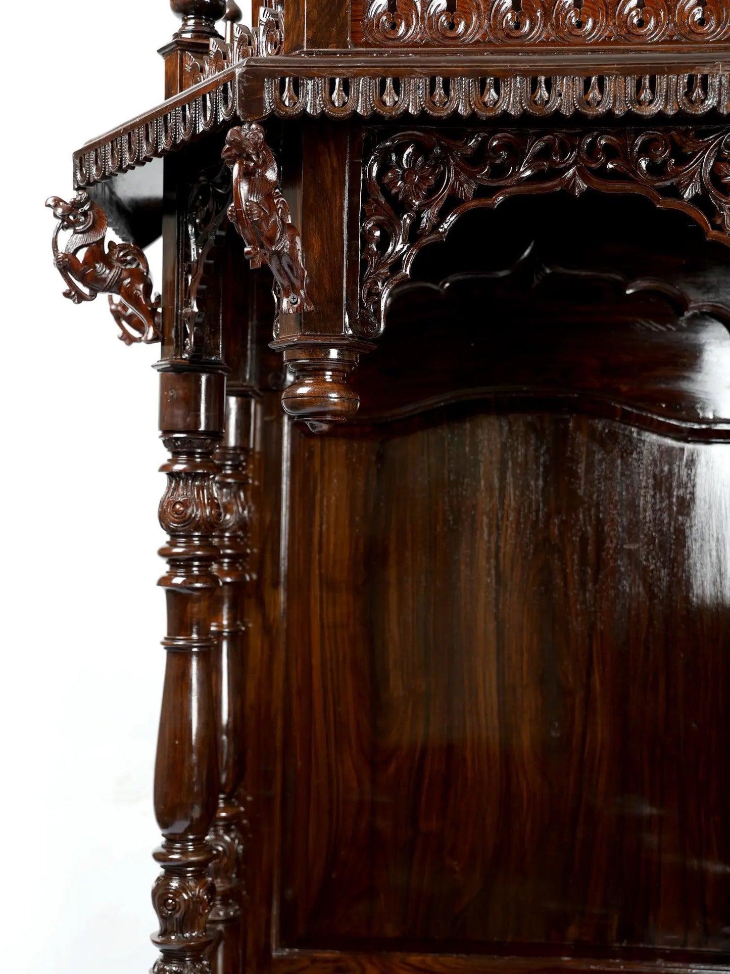 Huge designer wooden temple with spacious prayer altar