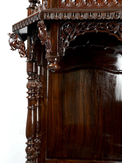 Huge designer wooden temple with spacious prayer altar