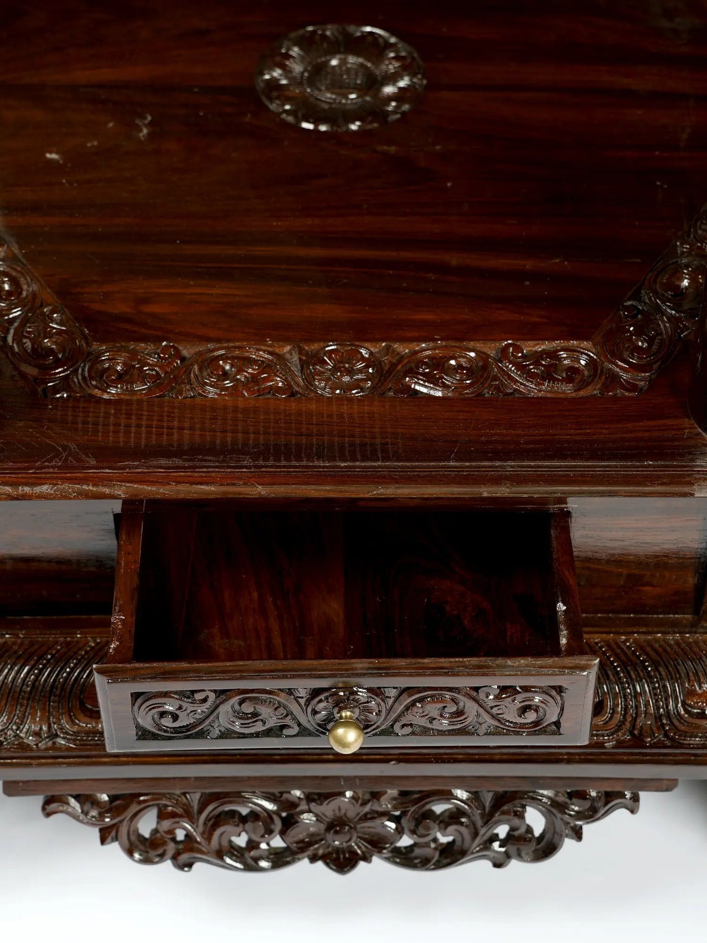 Traditional large wooden mandir for home pooja room