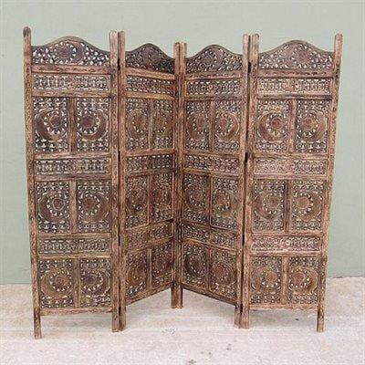 Wooden Handicrafts Partitions,Wooden Room Dividers Screen Separators for Living Room Wooden Room Divider 4 Panels for Home & Kitchen