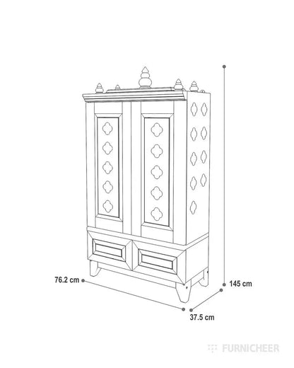 Solid wood handcrafted free-standing temple for home