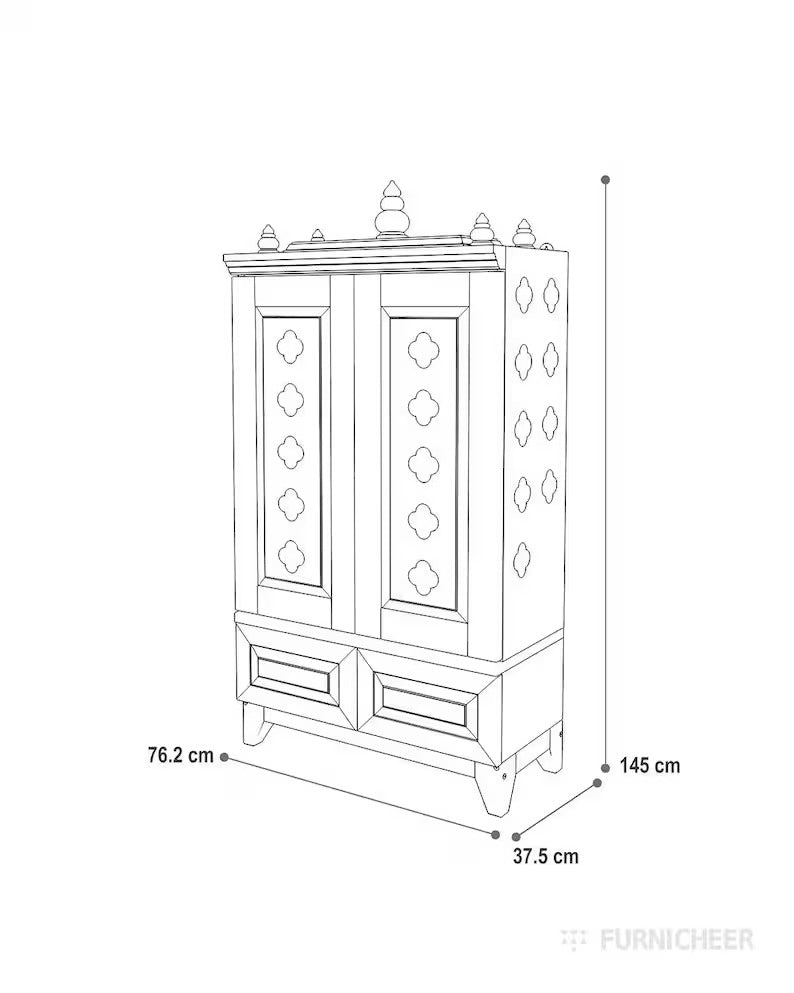 Solid wood handcrafted free-standing temple