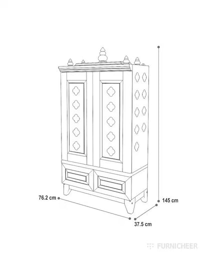 Solid wood handcrafted free-standing temple