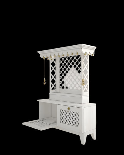 Puja mandir for home with storage unit