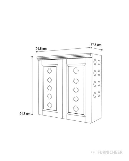 Handmade solid wood puja mandir with pullout tray and drawe