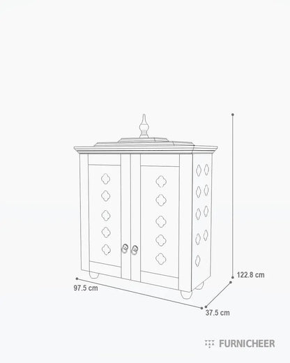 Handcrafted solid wood 2-step puja temple