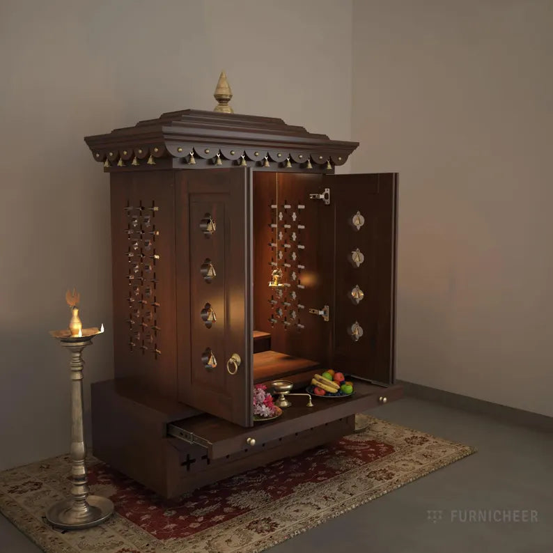 Traditional Free Standing Puja Mandir for Home Big