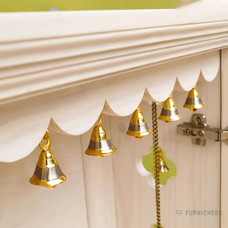 Wall Mount Pooja Unit with Drawer, Pure Brass Knob,