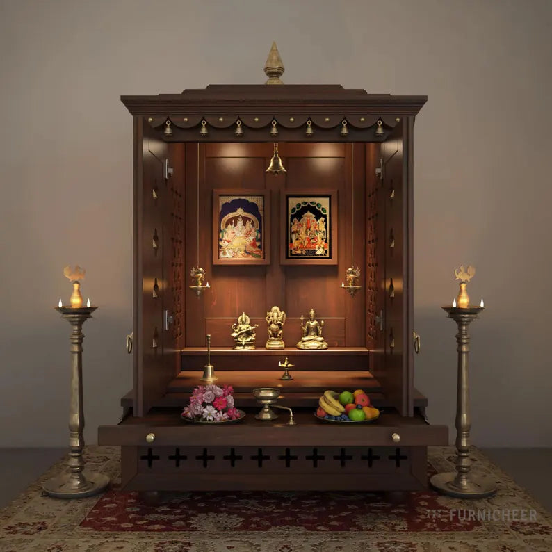 Traditional Free Standing Puja Mandir for Home Big