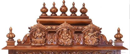 Traditional carved Lakshmi Ganesha Saraswati temple