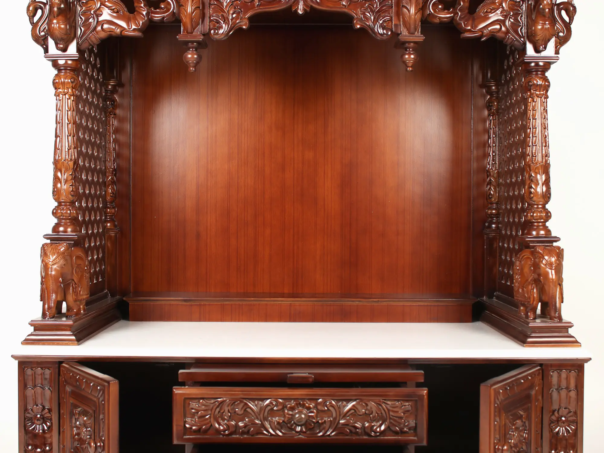 Traditional Indian hand carved wooden temple for home